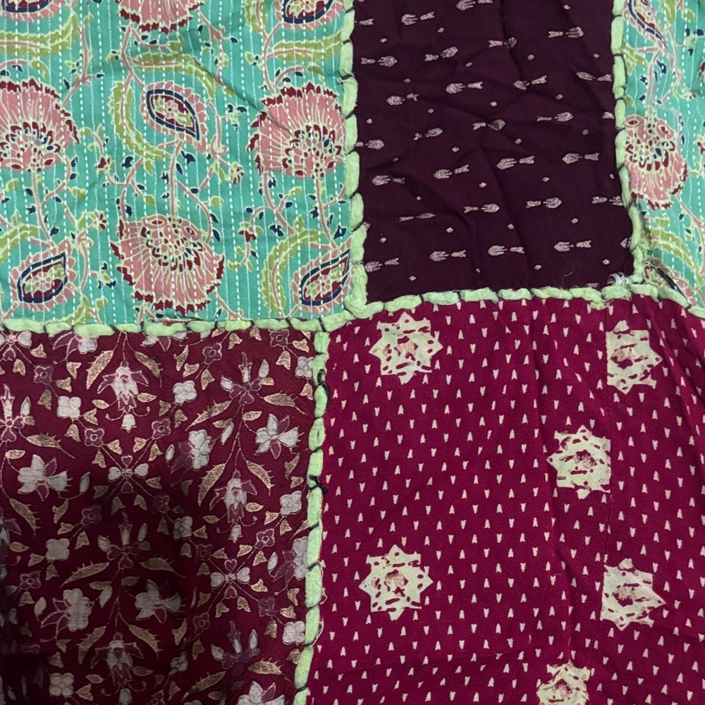 Patchwork Wide leg Pants One Size - Picture 3 of 5